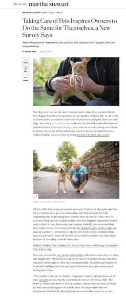 Stella & Chewy's Pet Appreciation survey story - Martha Stewart