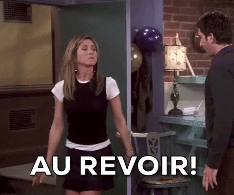 Rachel waves Au Revoir in Friends