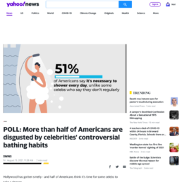 Yahoo OnePoll snap poll celebrities bathe