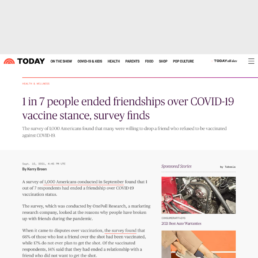 Today OnePoll snap poll vaccine friends