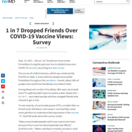 Web MD OnePoll snap poll vaccine friends