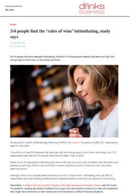 Drinks Business earned media coverage of Woodbridge Wines survey story
