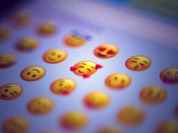 Emojis on a screen