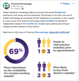 ModMed featured in Practical Dermatology - LinkedIn post