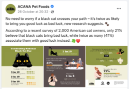 ACANA Pet Foods Facebook post with infographic images