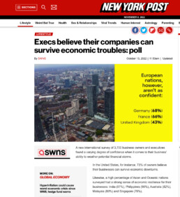 Screenshot of New York Post coverage of GoTo Economic Downturn survey