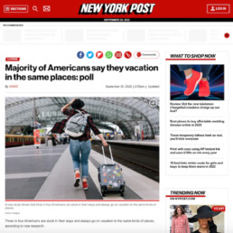 New York Post coverage of a OnePoll research story for West Virginia Department of Tourism