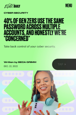 Elite Daily OnePoll passwords story screenshot