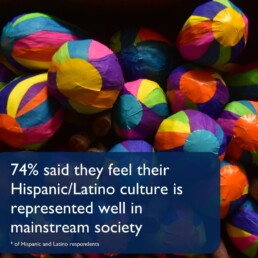 77% said they feel their Hispanic/Latino culture is represented well in mainstream society