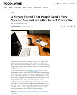 Food and Wine coverage of Flavia coffee survey story