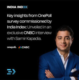 Screenshot of a post sharing the survey commissioned by India Index: Unveiled in an exclusive CNBC interview with Samir N. Kapadia.